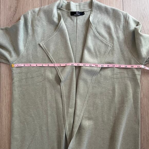 Lillusory Women’s Green Long Cardigan Sweater Size L - Picture 7 of 8